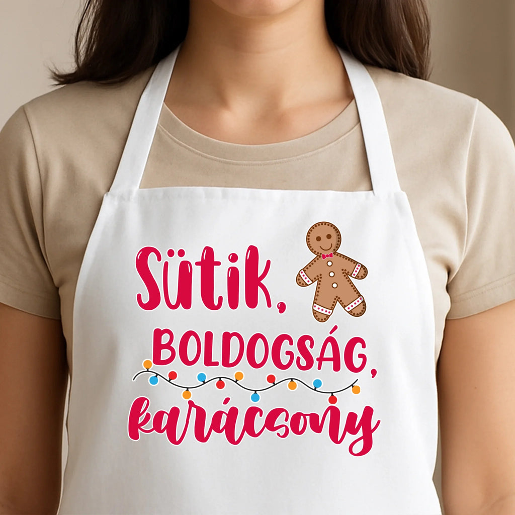 Egyedi fehér kötény - Ajándékverzum