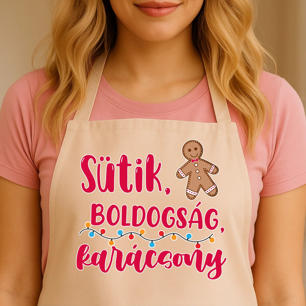 Egyedi bézs kötény - Ajándékverzum