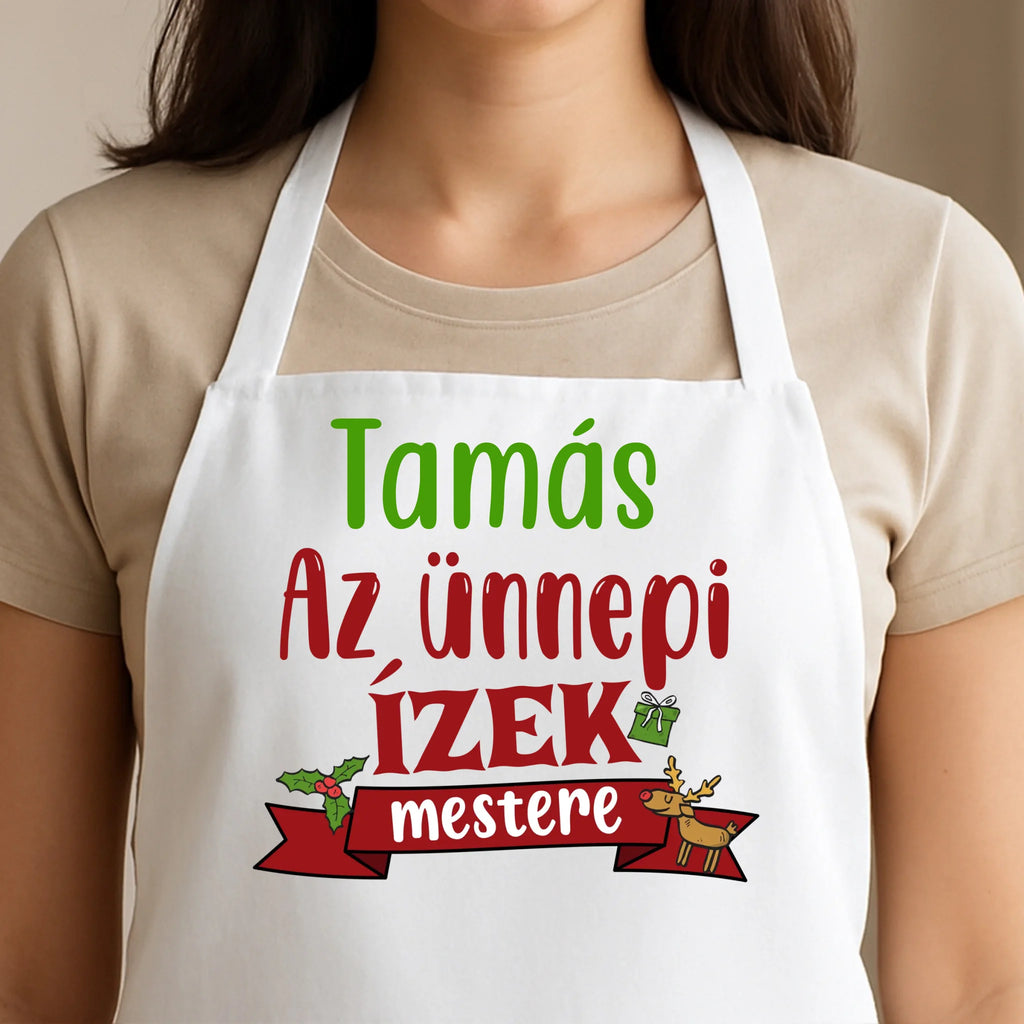 Egyedi fehér kötény - Ajándékverzum