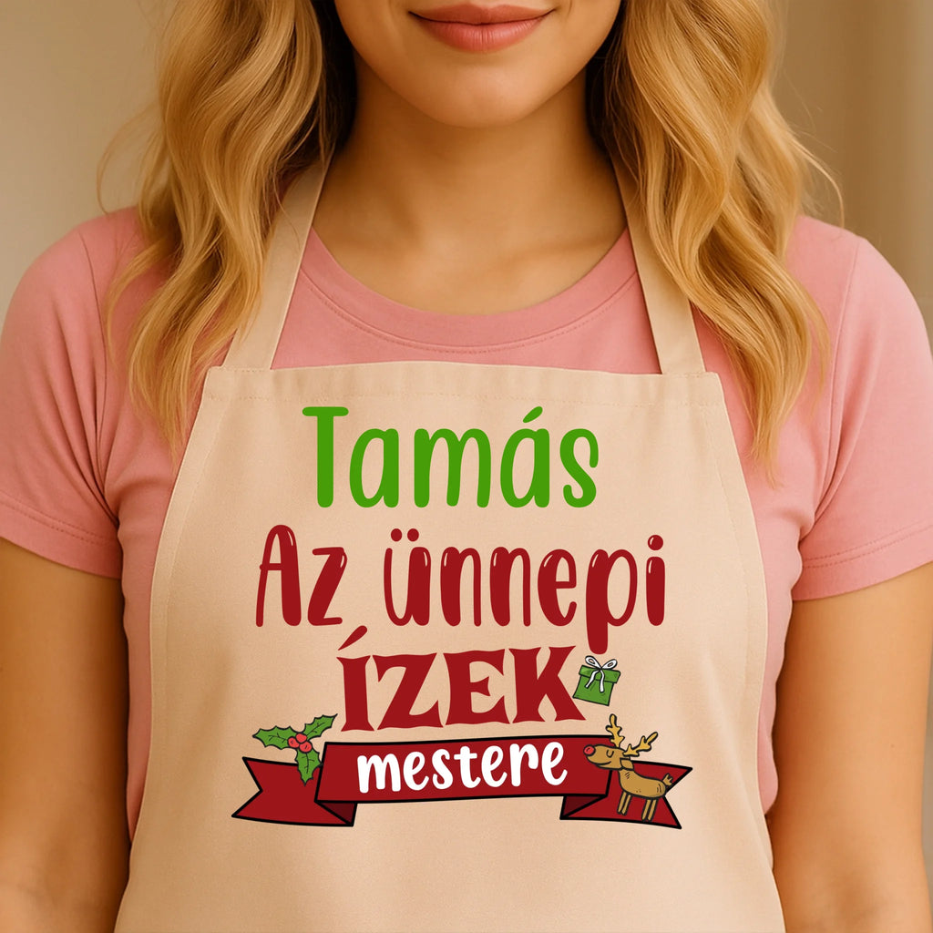 Egyedi bézs kötény - Ajándékverzum