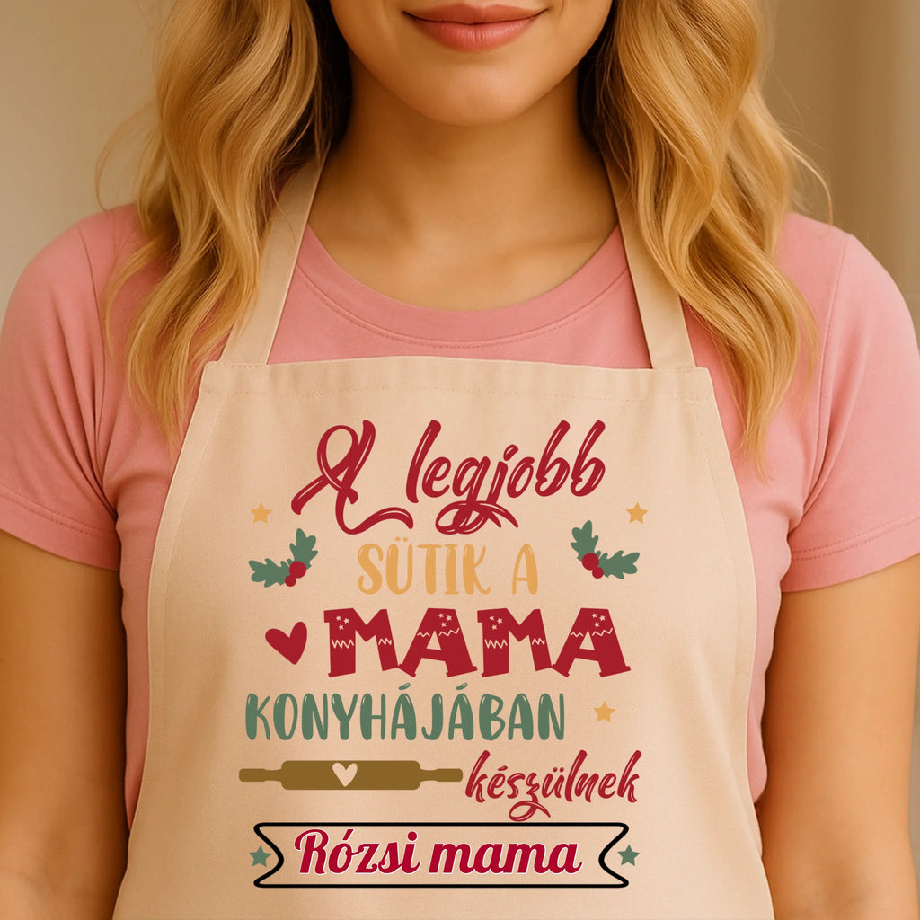 Egyedi bézs kötény - Ajándékverzum