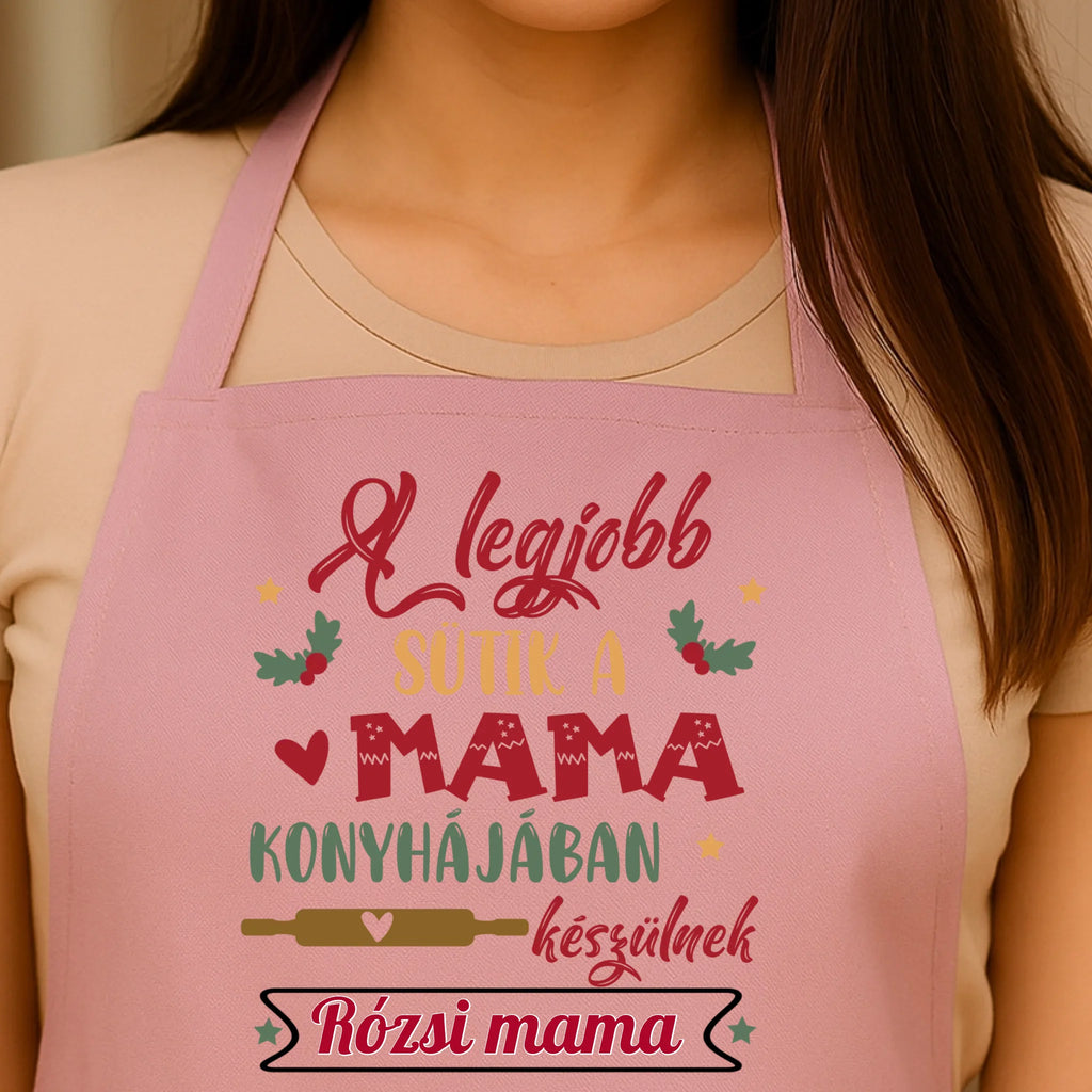 Egyedi rózsaszín kötény - Ajándékverzum