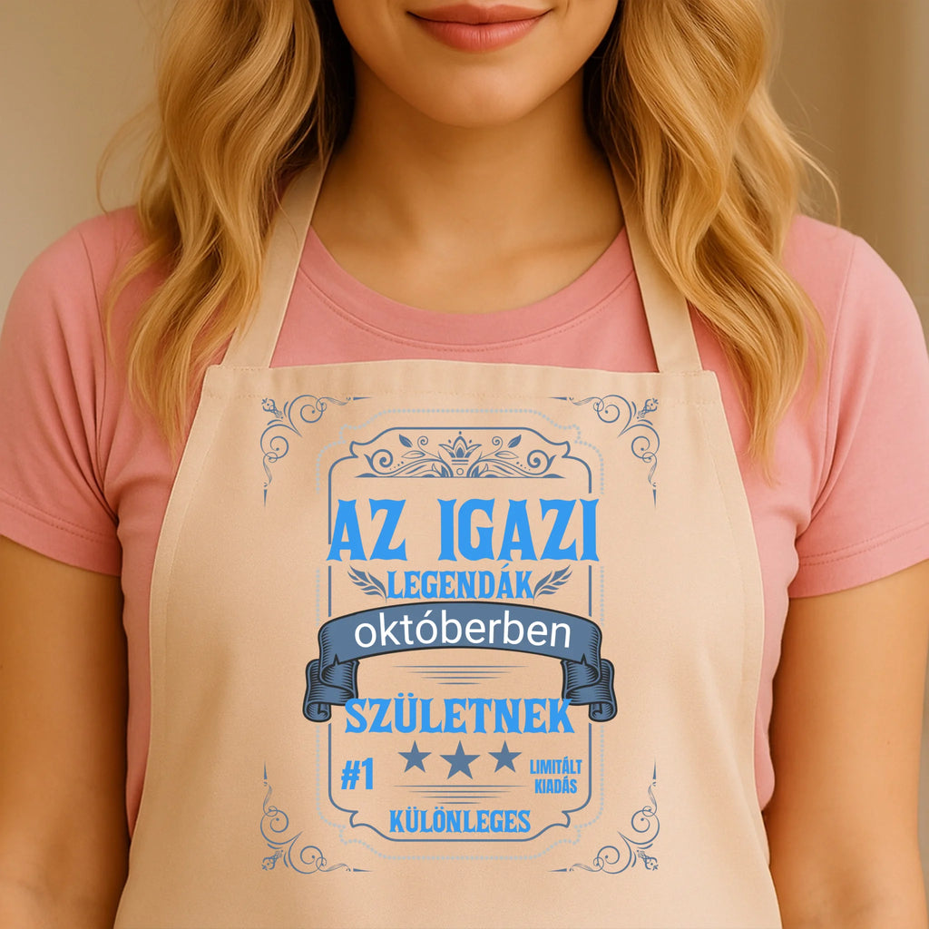 Egyedi bézs kötény - Ajándékverzum