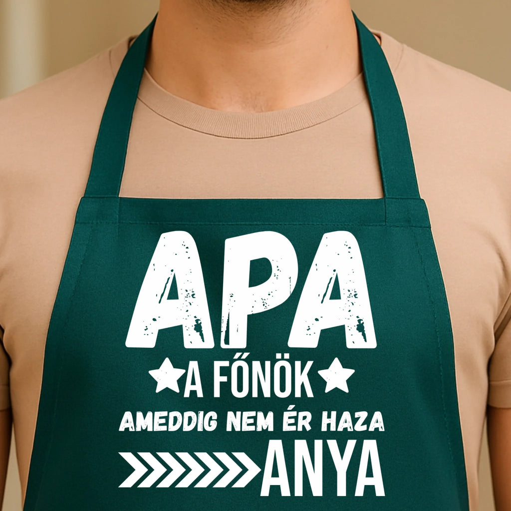 Egyedi zöld kötény - Ajándékverzum