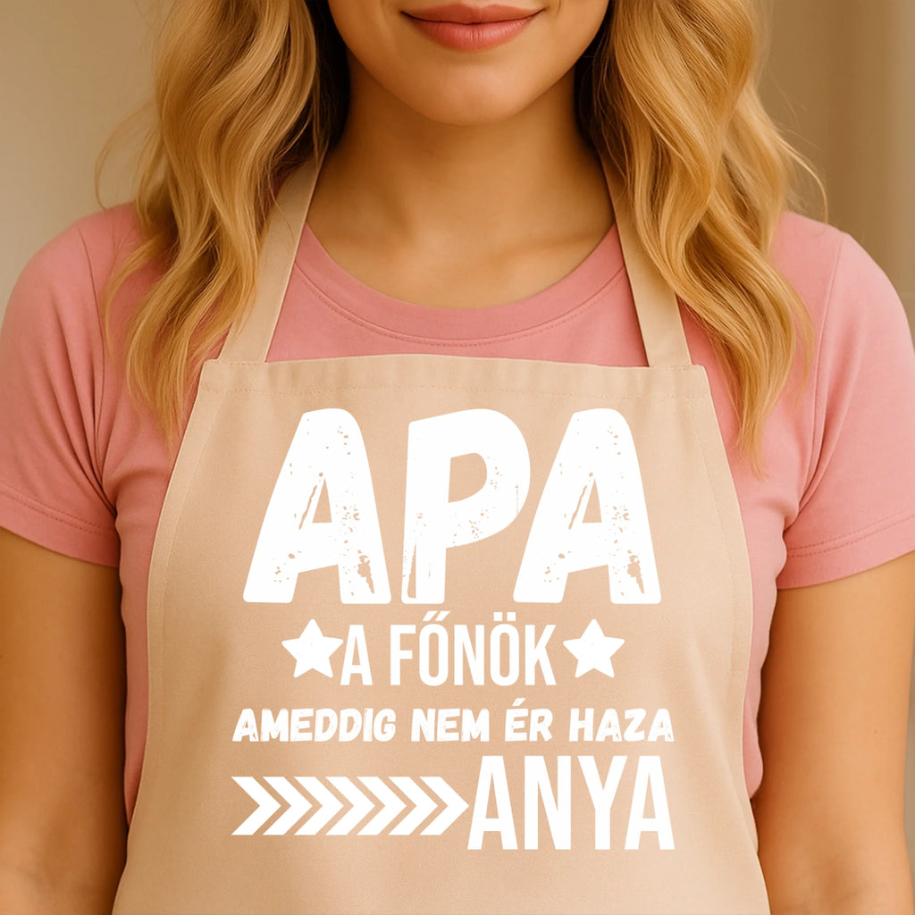 Egyedi bézs kötény - Ajándékverzum