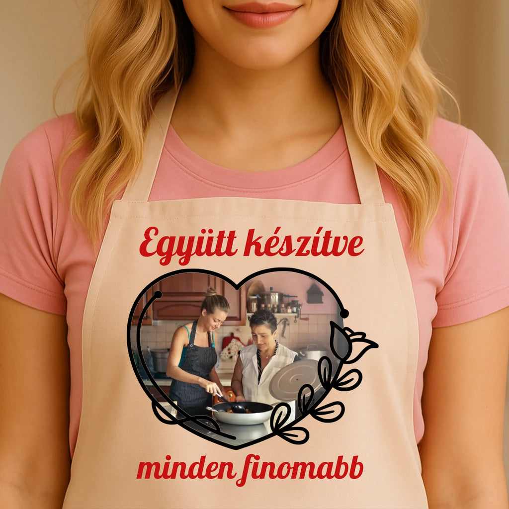 Egyedi bézs kötény - Ajándékverzum