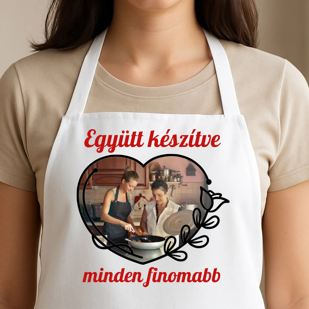 Egyedi fehér kötény - Ajándékverzum