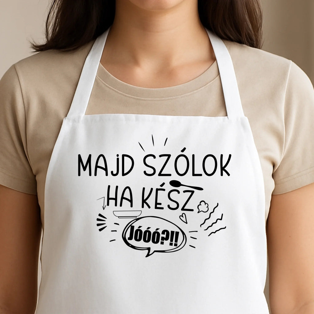 Egyedi fehér kötény - Ajándékverzum