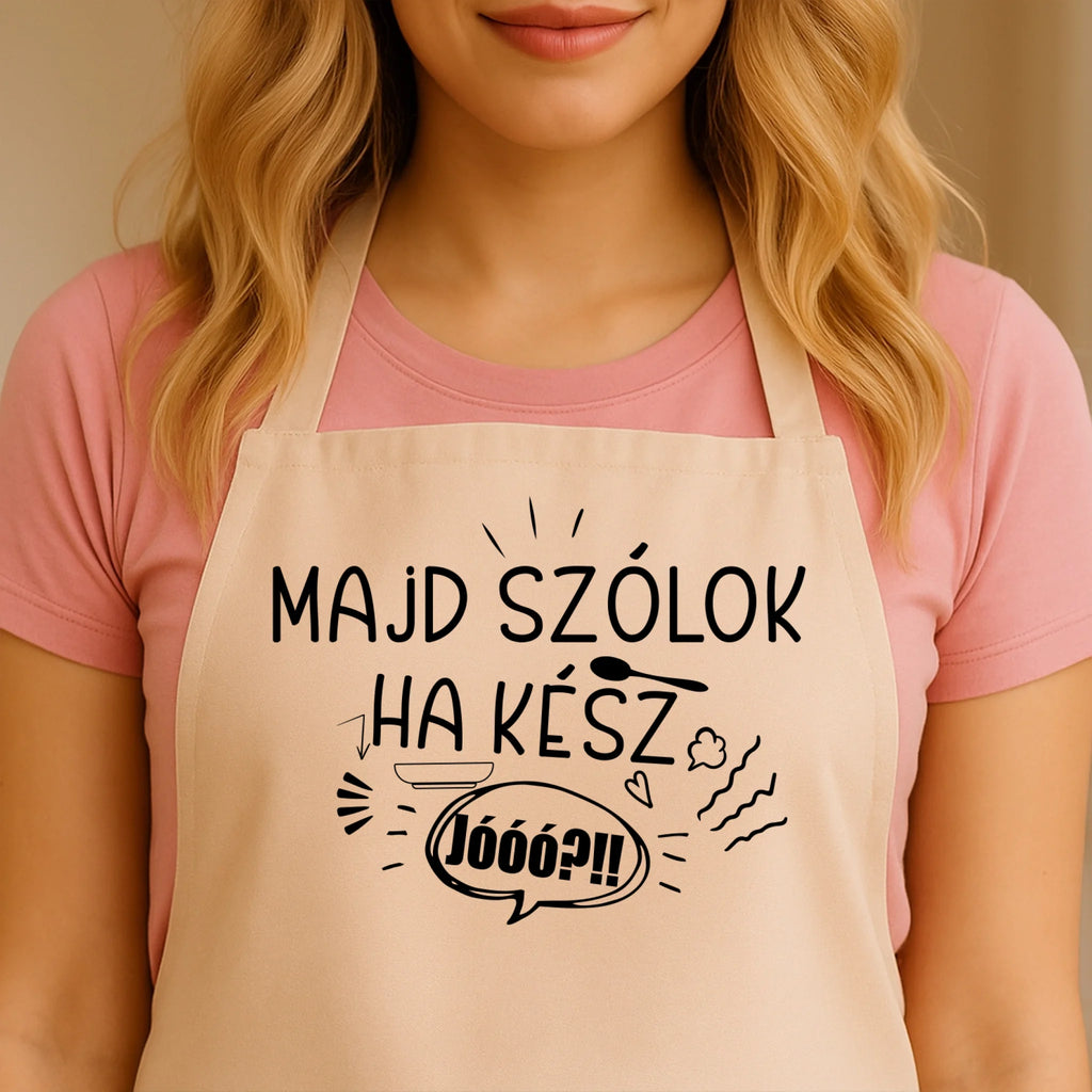 Egyedi bézs kötény - Ajándékverzum