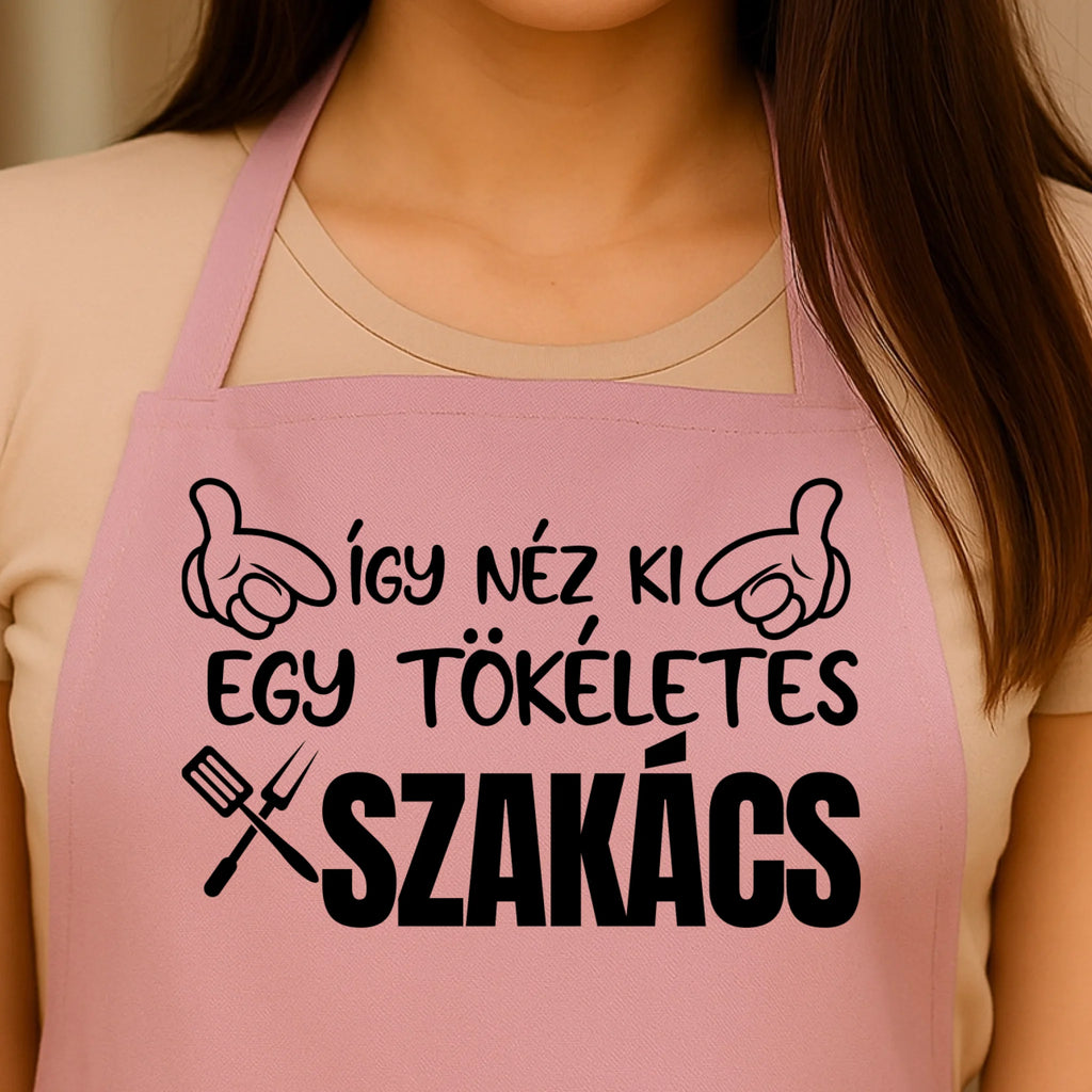 Egyedi rózsaszín kötény - Ajándékverzum