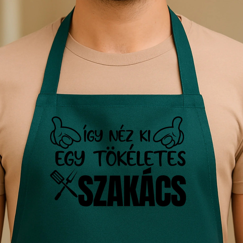 Egyedi zöld kötény - Ajándékverzum