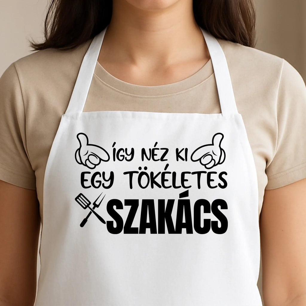 Egyedi fehér kötény - Ajándékverzum