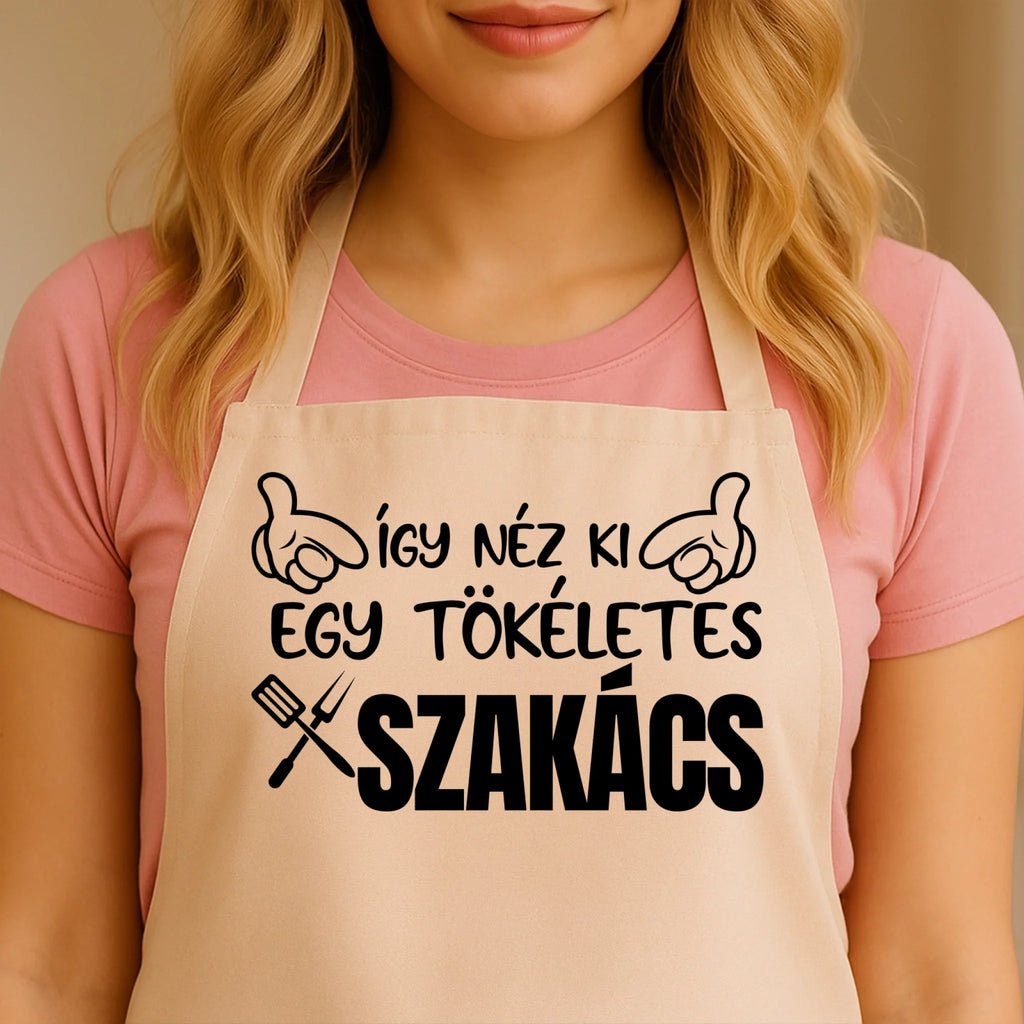 Egyedi bézs kötény - Ajándékverzum