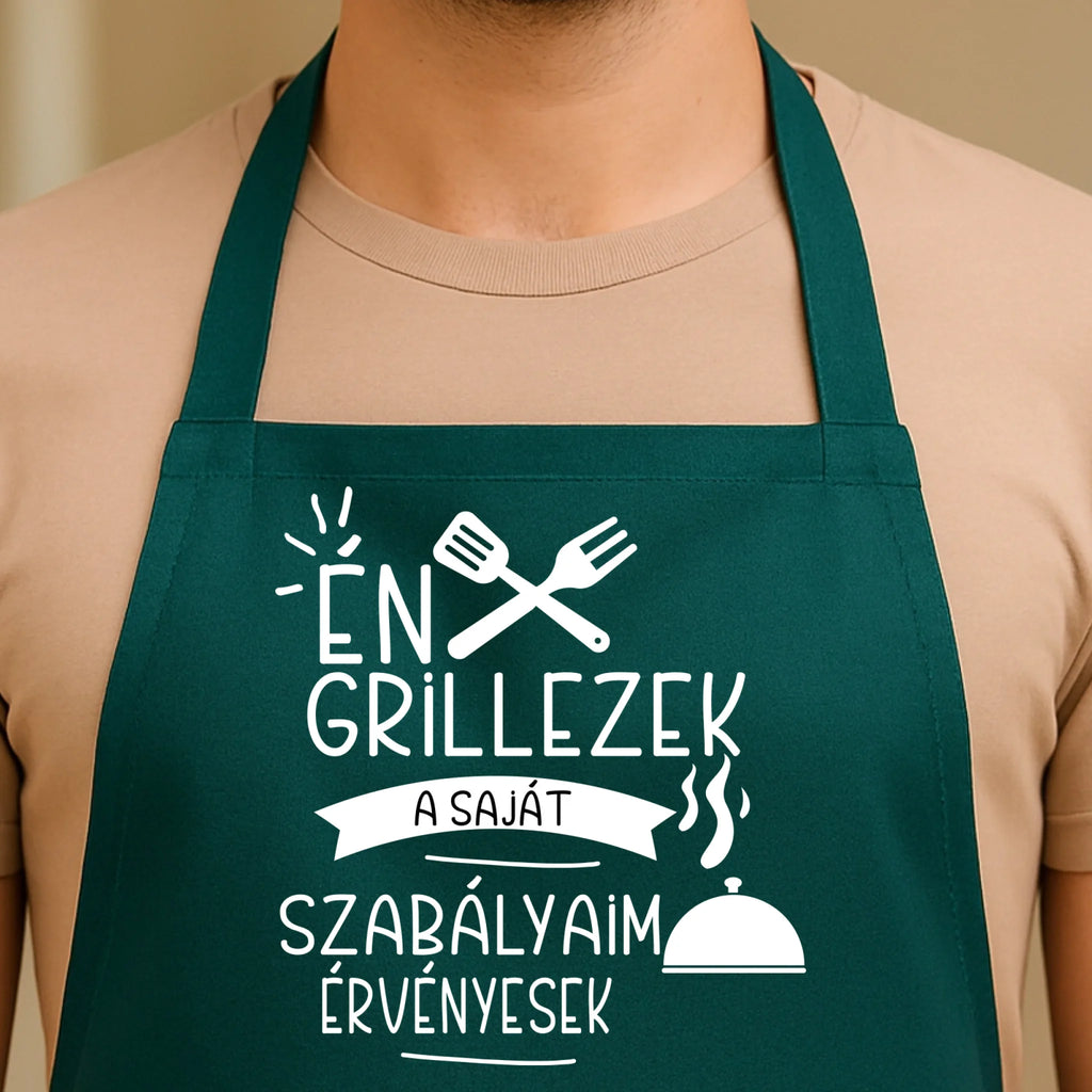 Egyedi zöld kötény - Ajándékverzum