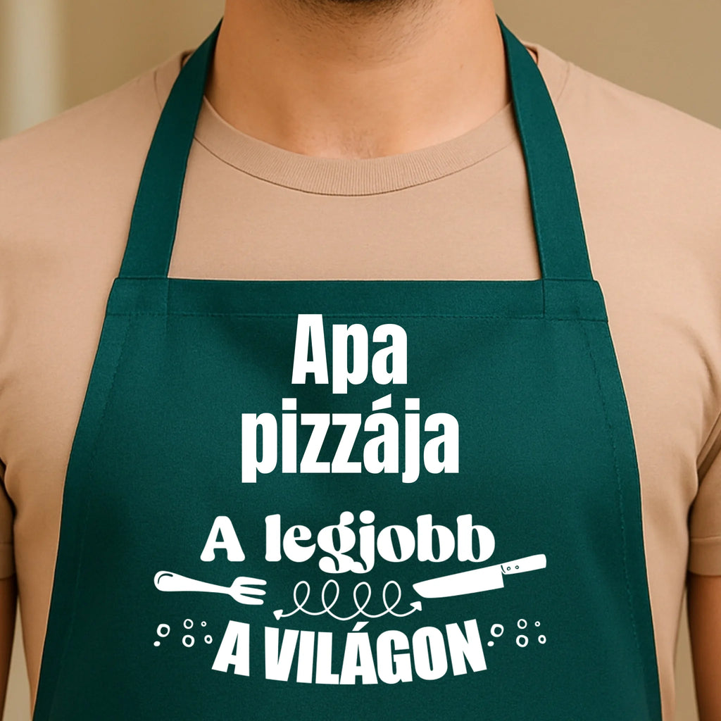 Egyedi zöld kötény - Ajándékverzum