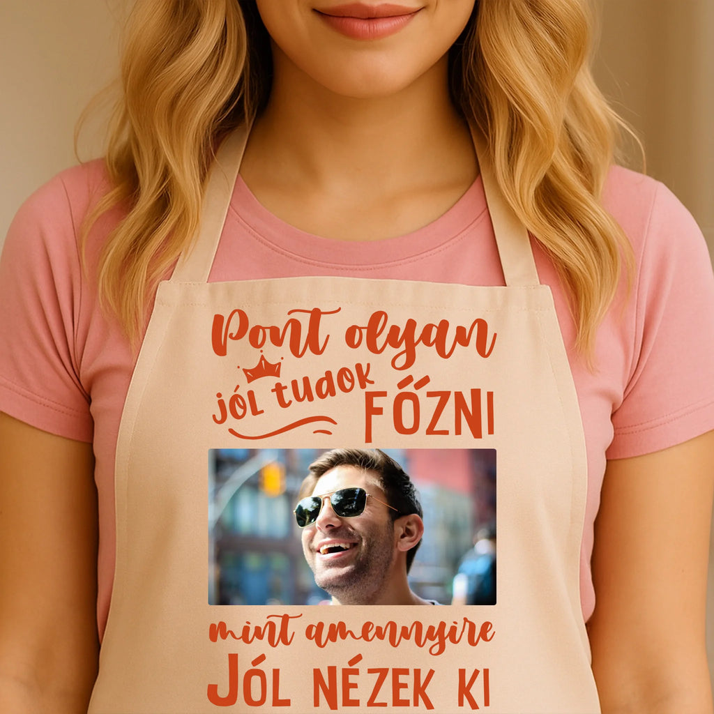 Egyedi bézs kötény - Ajándékverzum