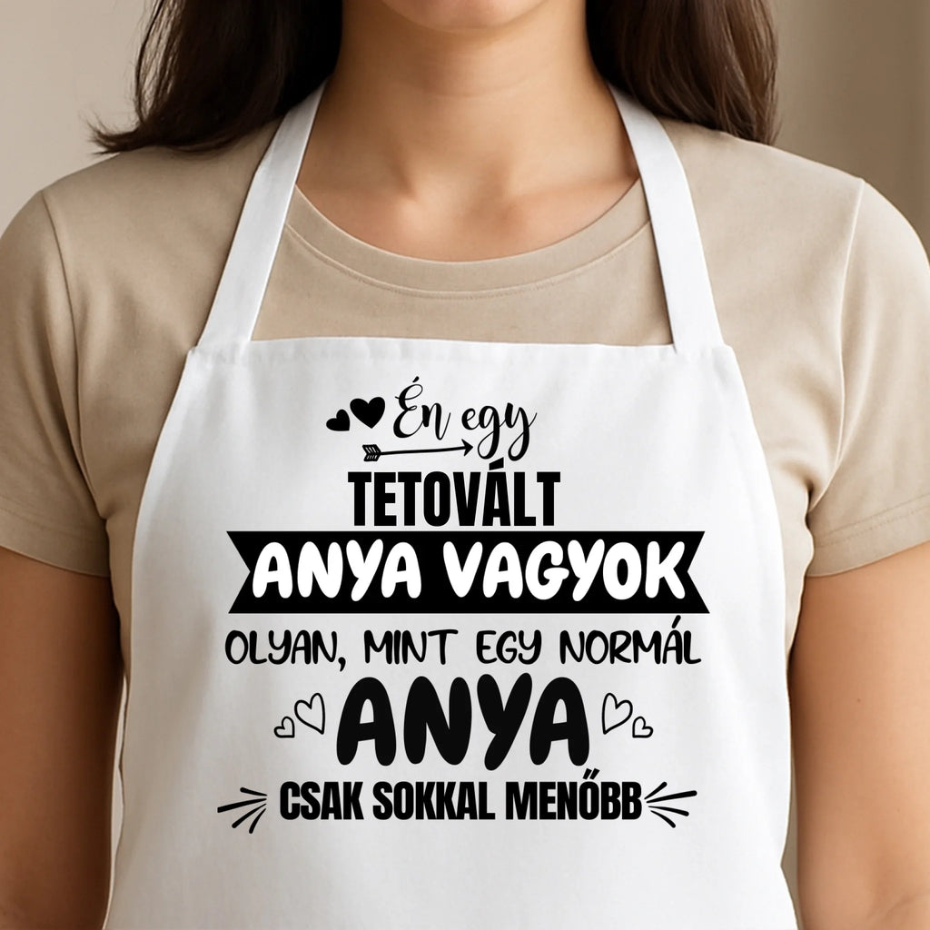 Egyedi fehér kötény - Ajándékverzum