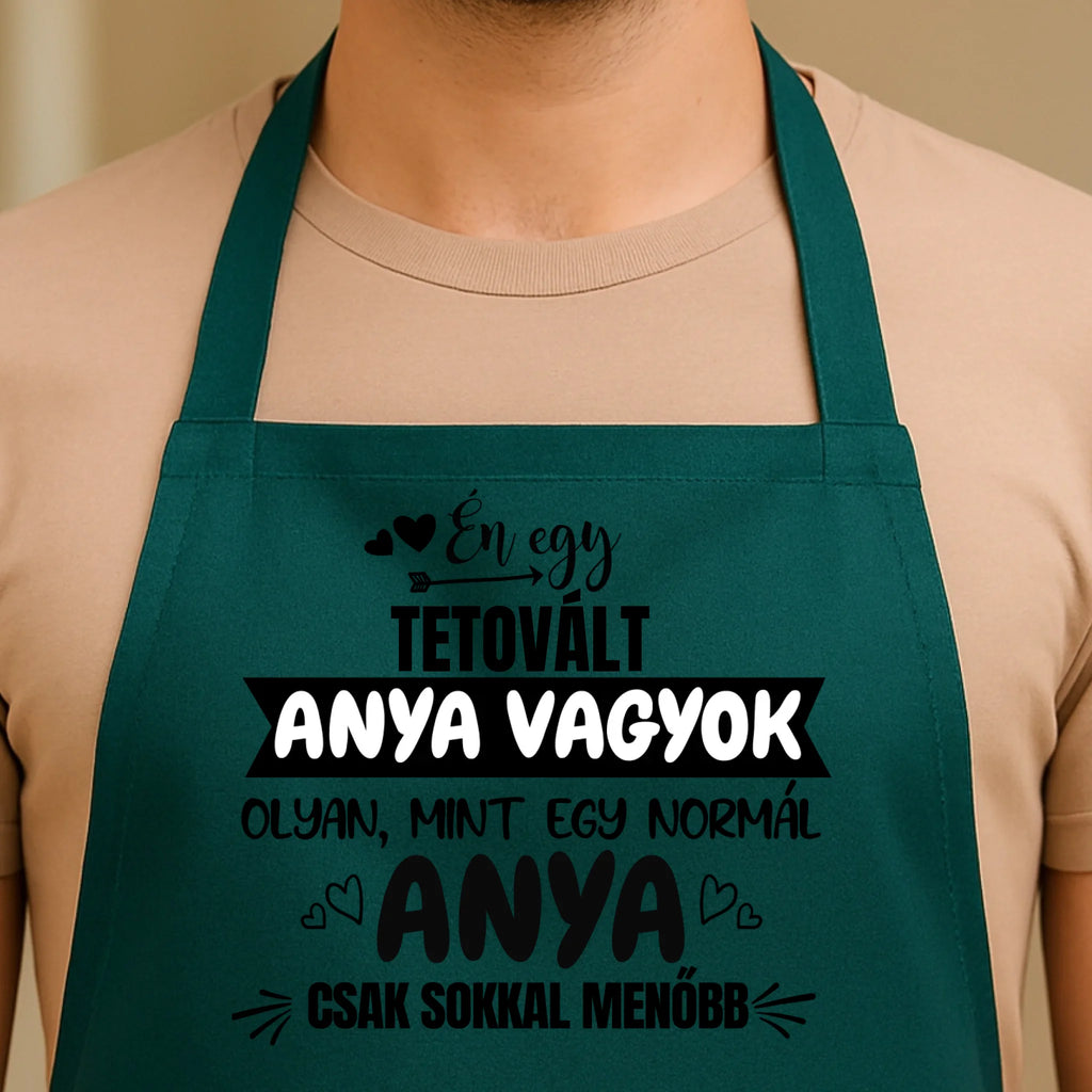 Egyedi zöld kötény - Ajándékverzum