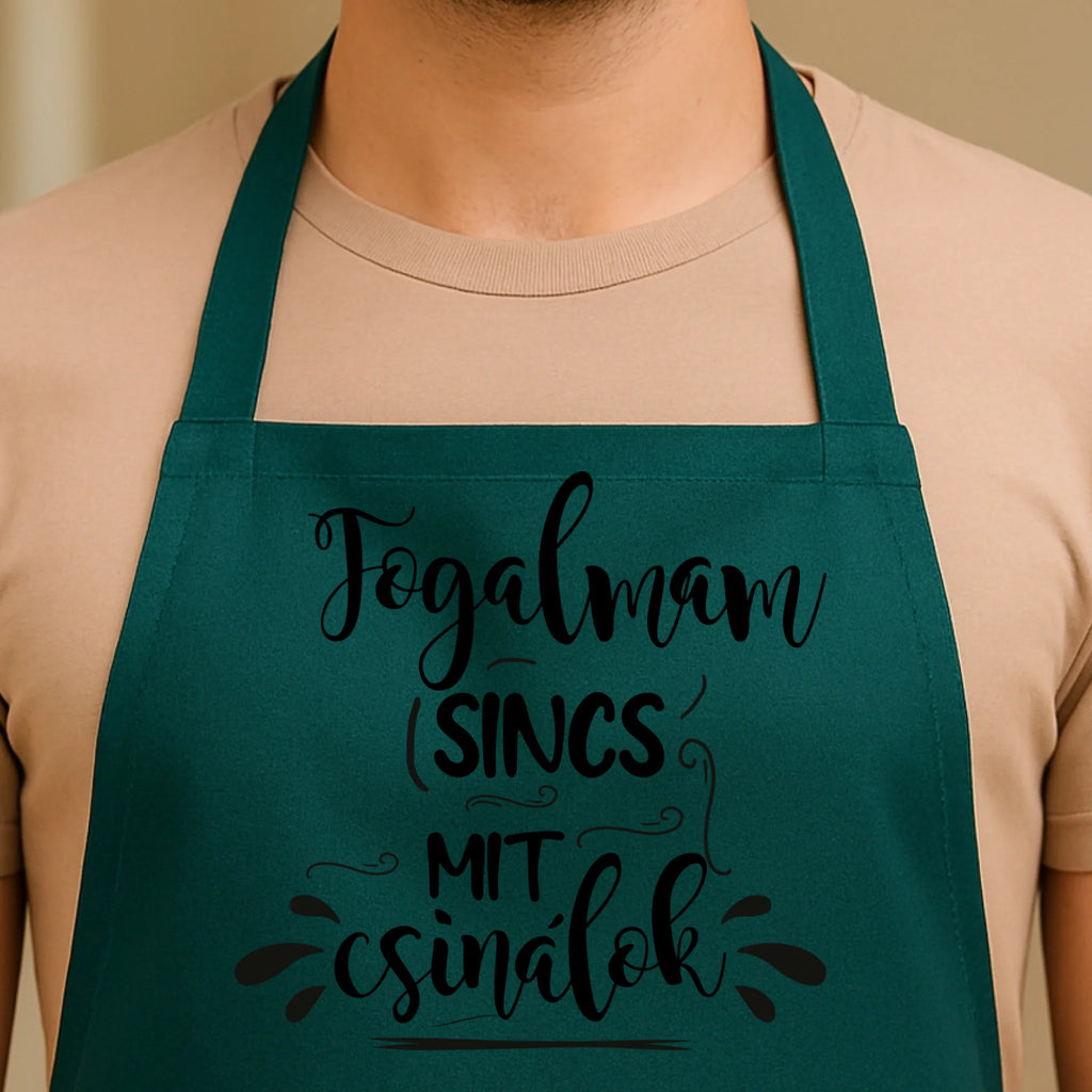 Egyedi zöld kötény - Ajándékverzum