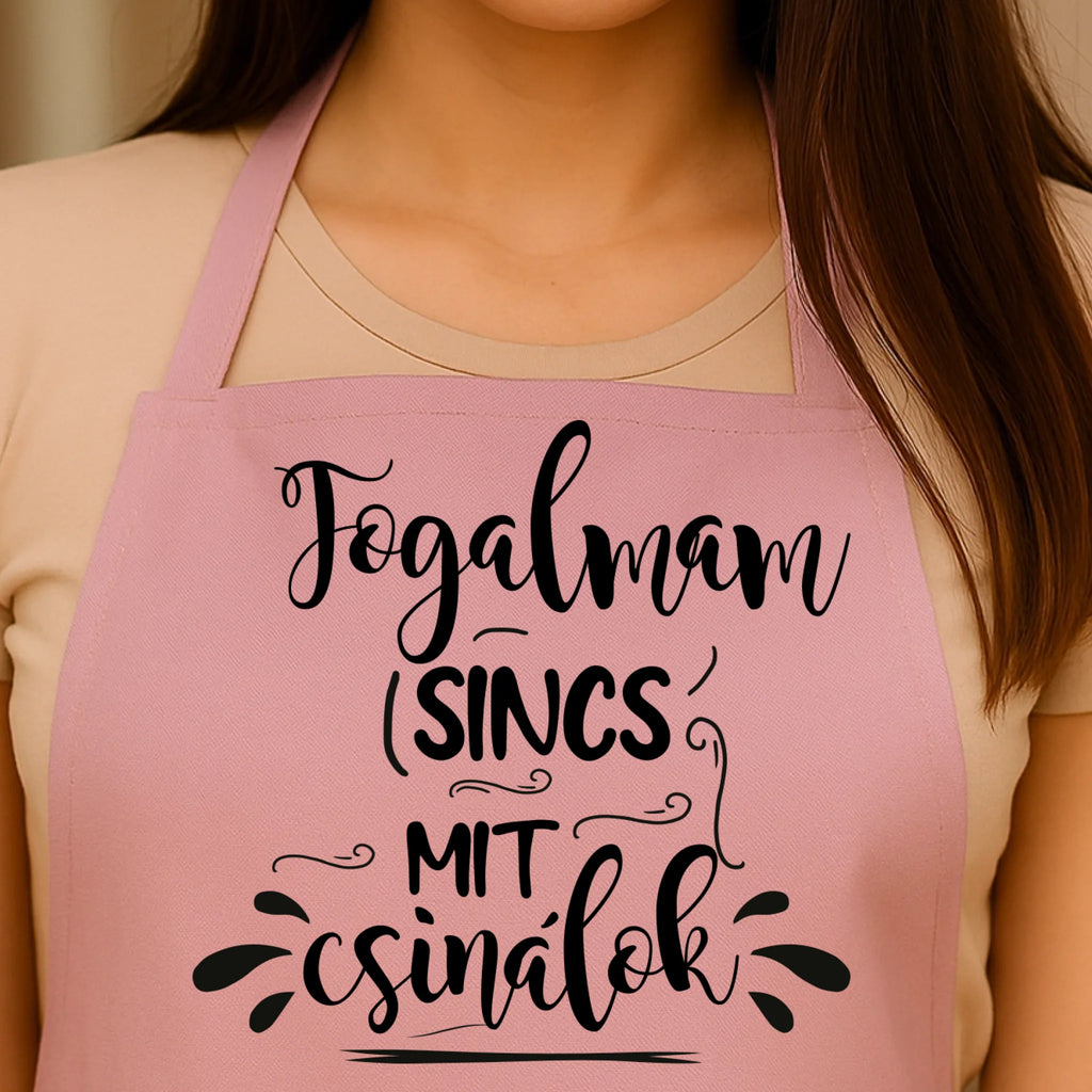 Egyedi rózsaszín kötény - Ajándékverzum