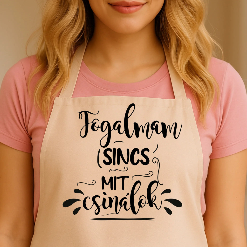 Egyedi bézs kötény - Ajándékverzum