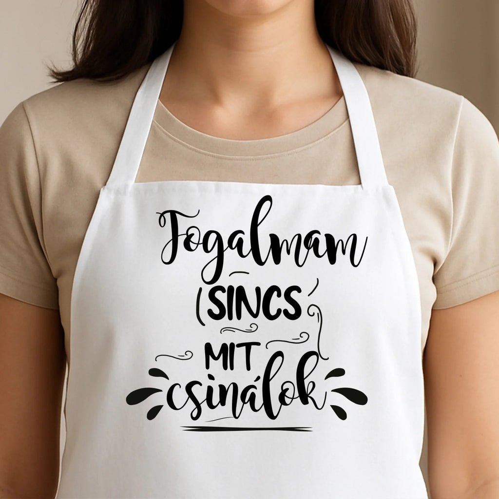 Egyedi fehér kötény - Ajándékverzum