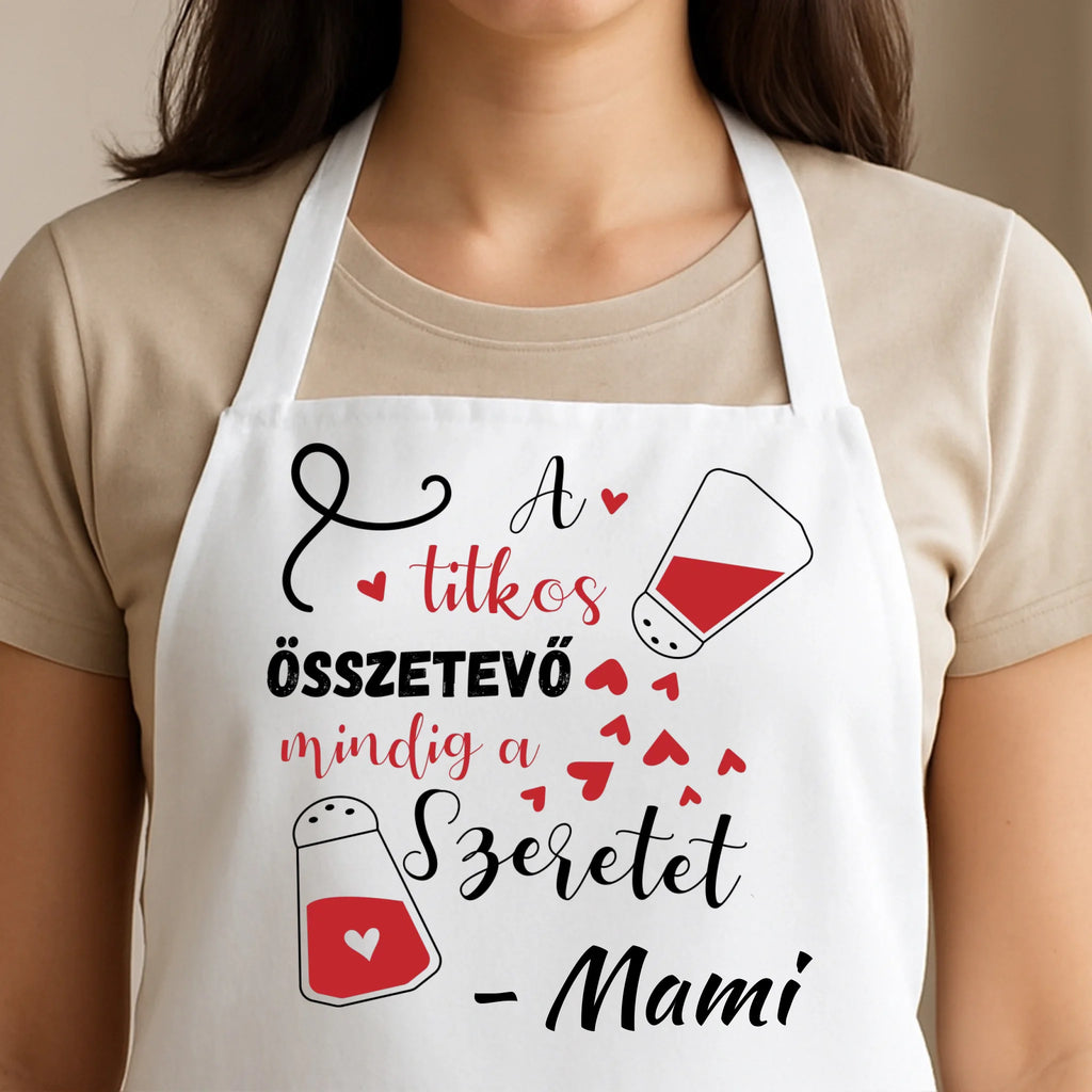 Egyedi fehér kötény - Ajándékverzum