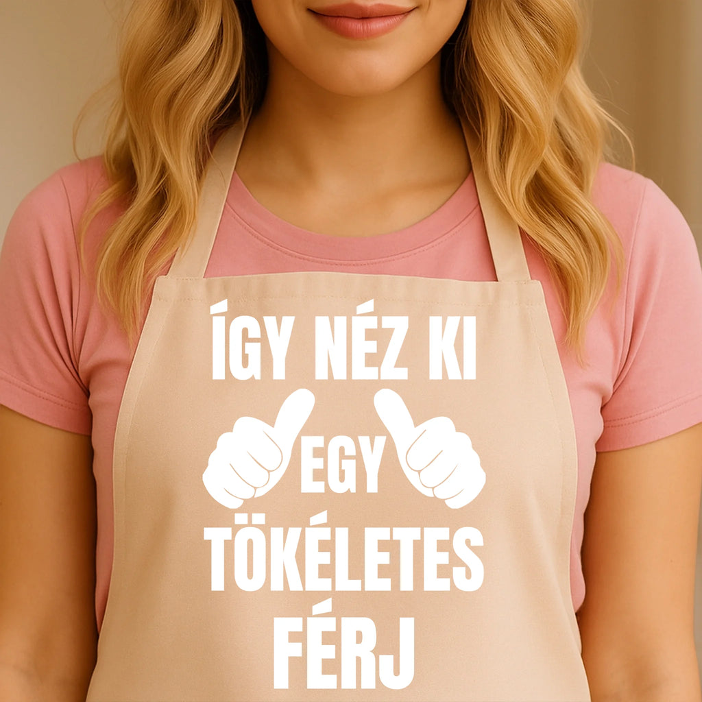 Egyedi bézs kötény - Ajándékverzum