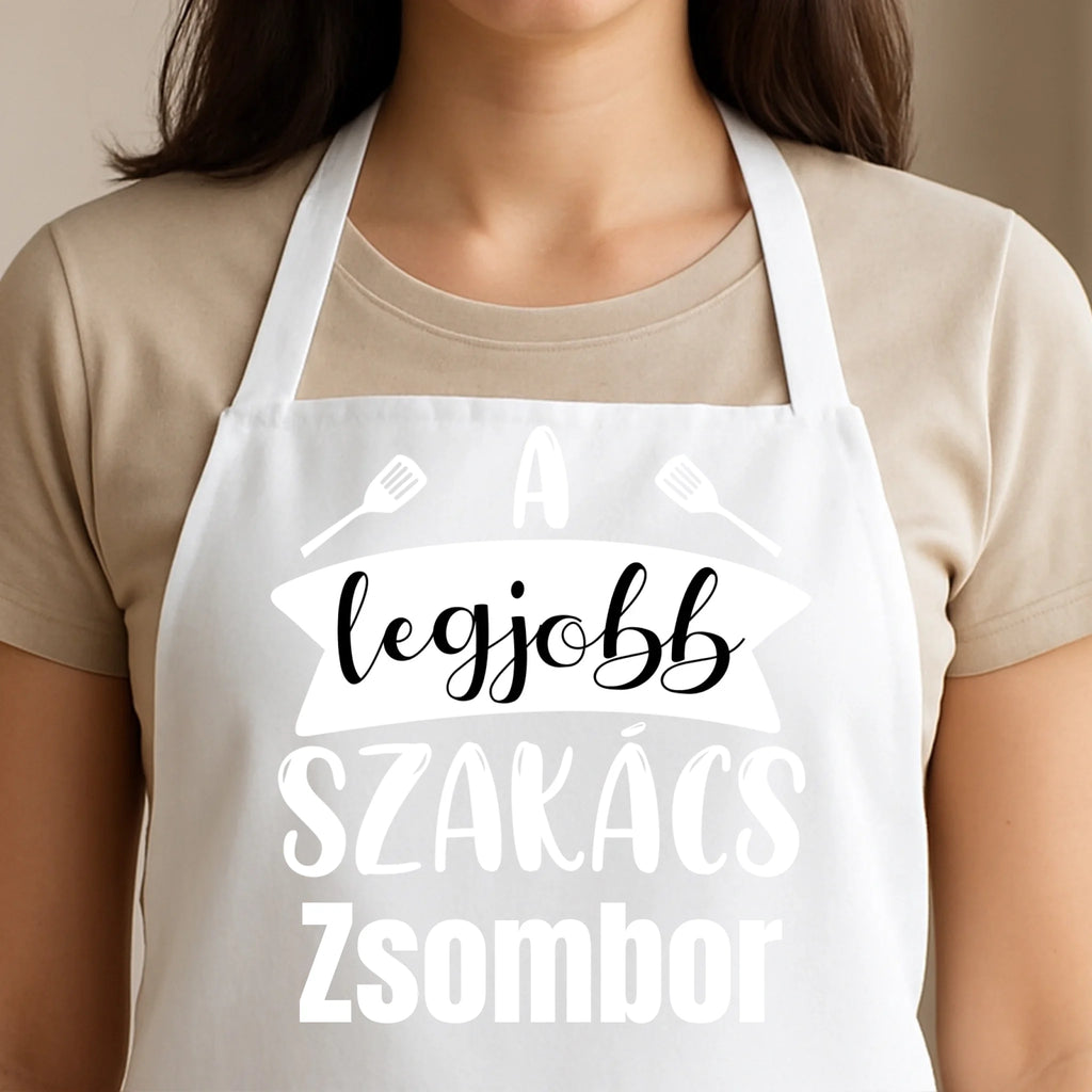 Egyedi fehér kötény - Ajándékverzum