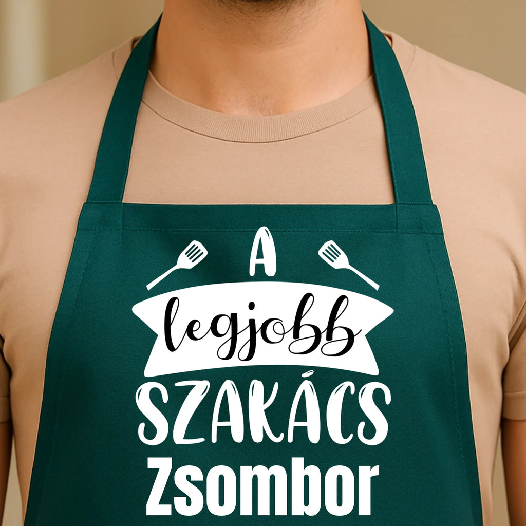 Egyedi zöld kötény - Ajándékverzum
