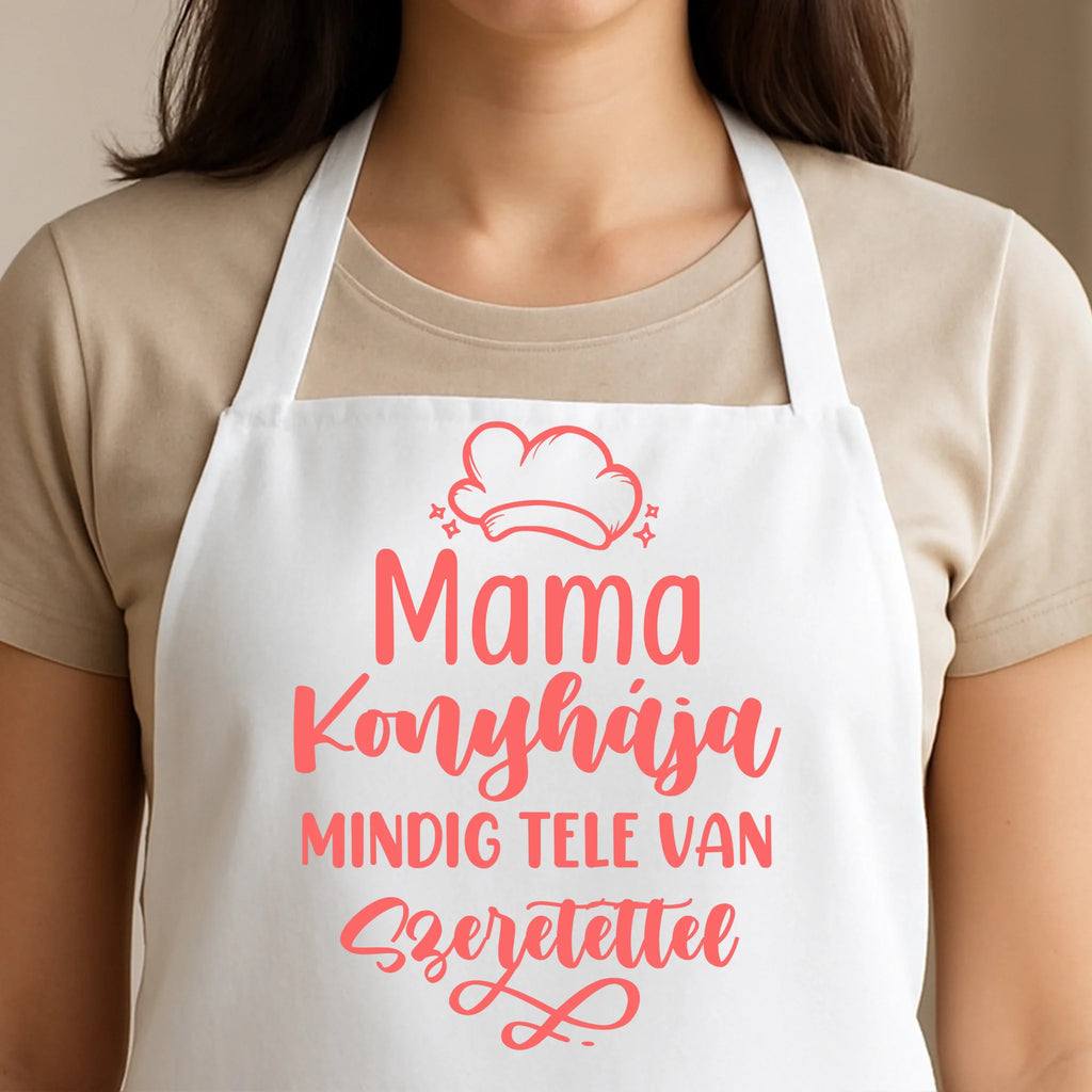 Egyedi fehér kötény - Ajándékverzum