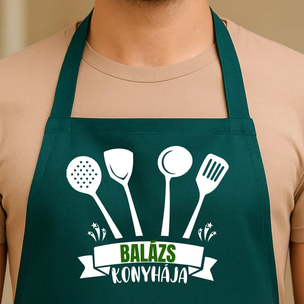 Egyedi zöld kötény - Ajándékverzum