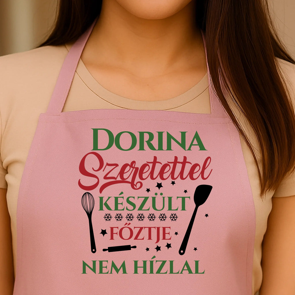 Egyedi rózsaszín kötény - Ajándékverzum