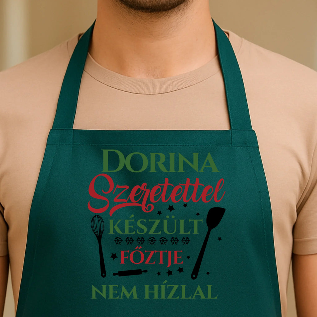Egyedi zöld kötény - Ajándékverzum