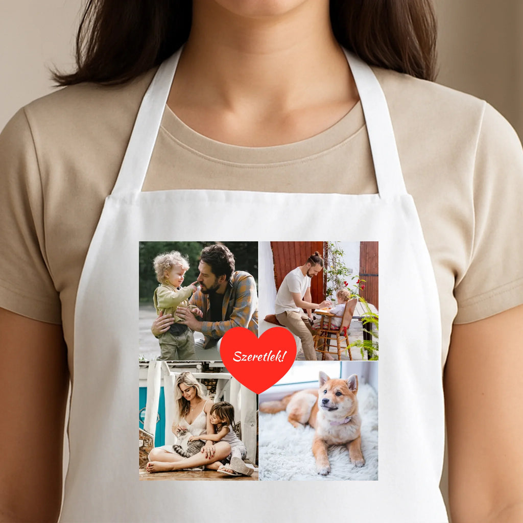 Egyedi fehér kötény - Ajándékverzum