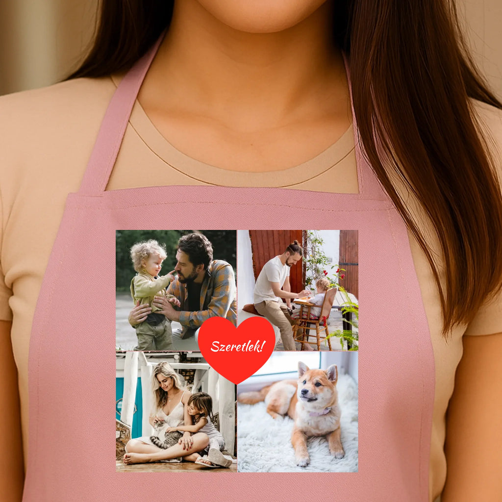 Egyedi rózsaszín kötény - Ajándékverzum