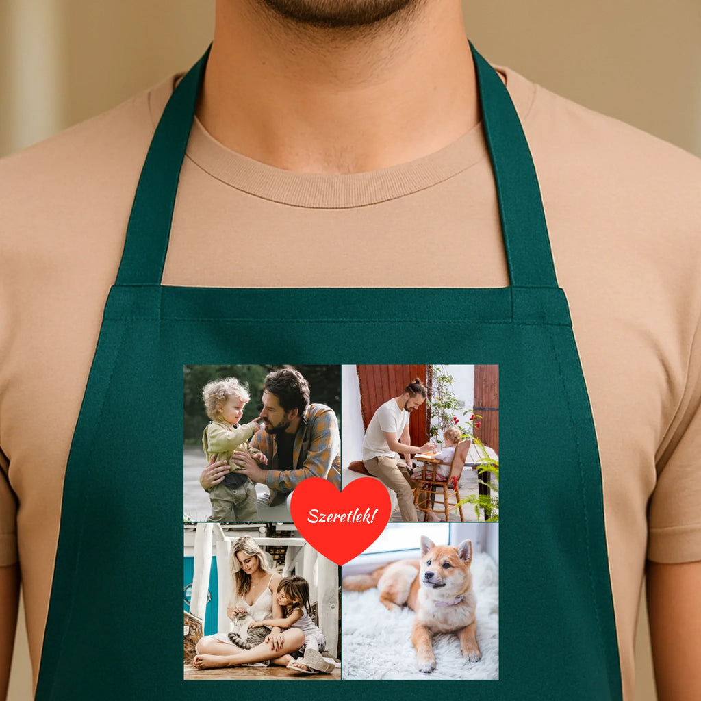 Egyedi zöld kötény - Ajándékverzum