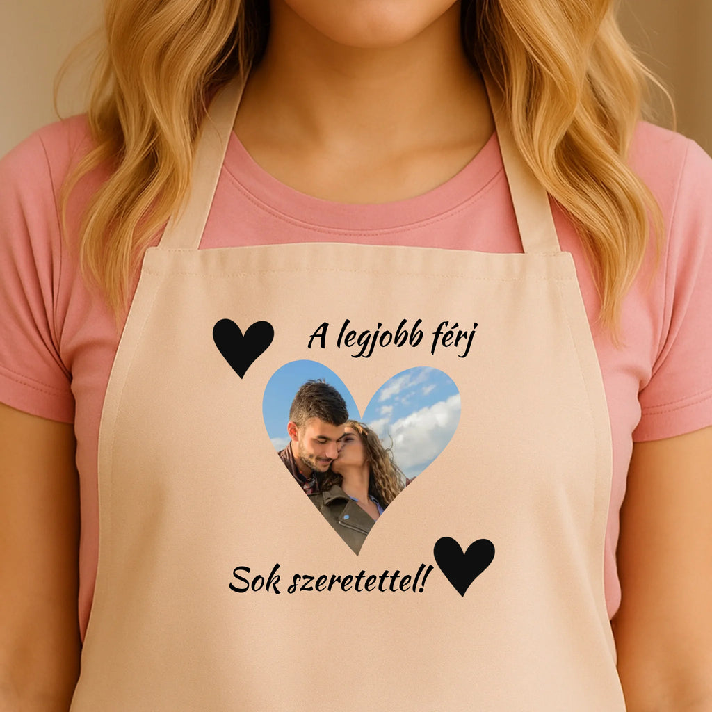 Egyedi bézs kötény - Ajándékverzum