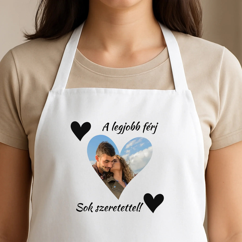 Egyedi fehér kötény - Ajándékverzum