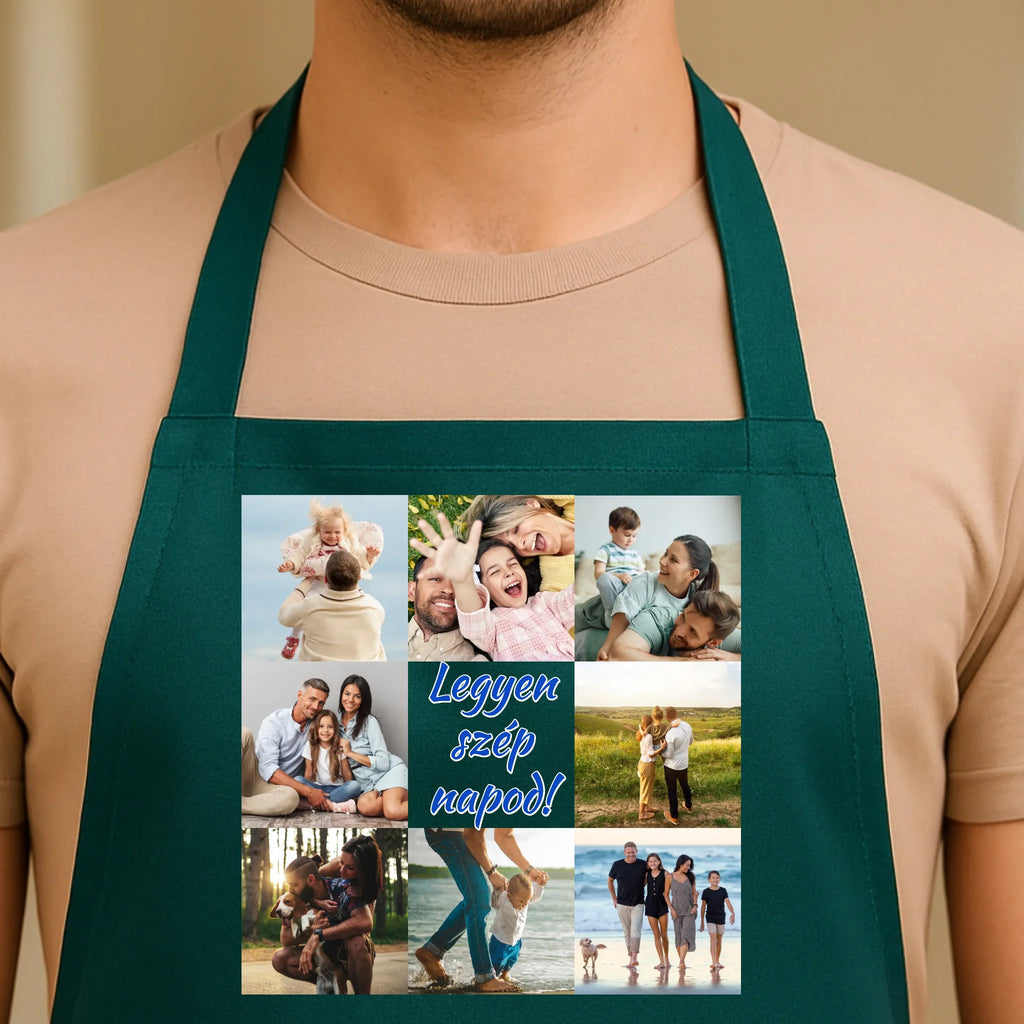 Egyedi zöld kötény - Ajándékverzum