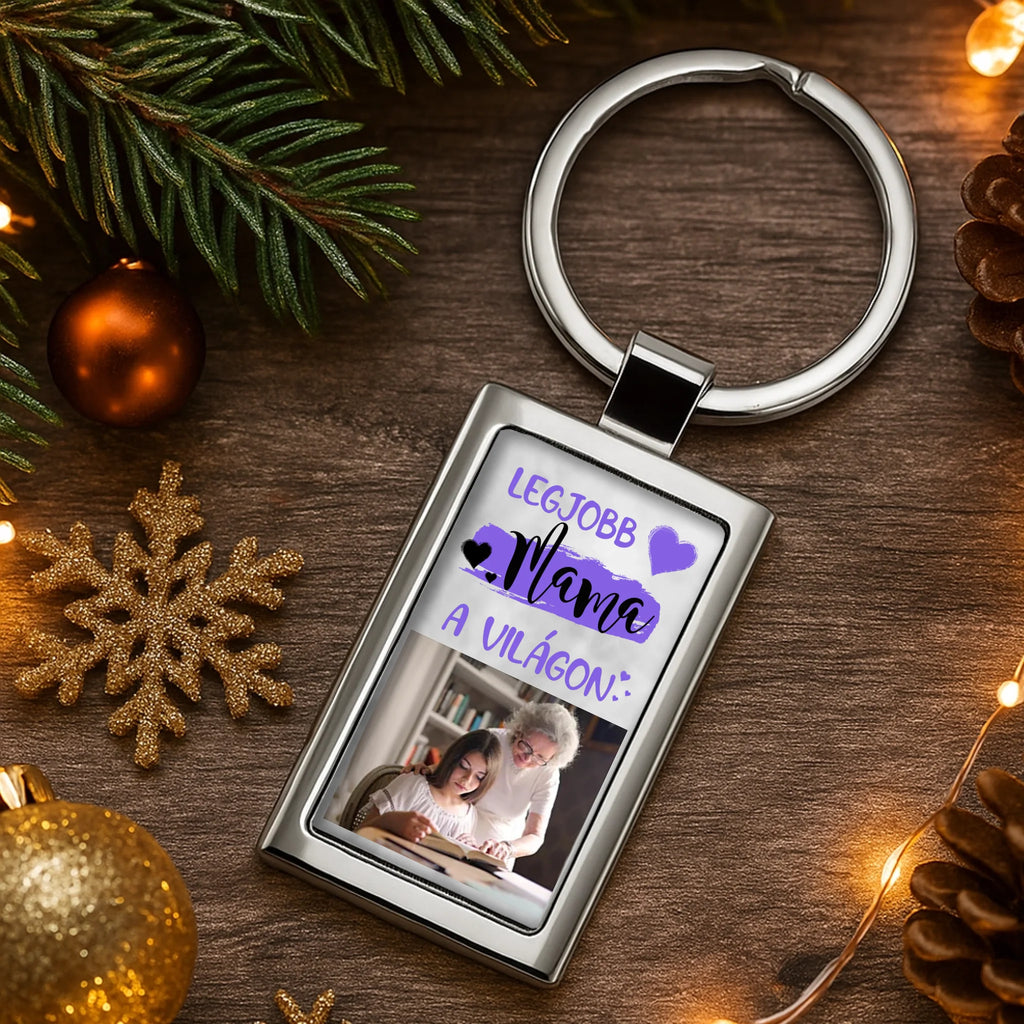 Egyedi képes fém kulcstartó - Ajándékverzum