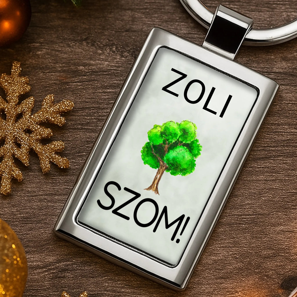 Faszom mintás vicces kulcstartó névvel - Ajándékverzum