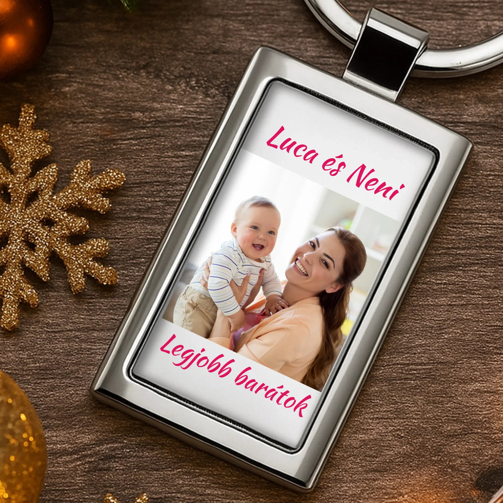 Egyedi képes fém kulcstartó - Ajándékverzum