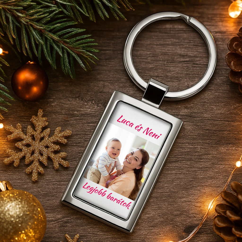 Egyedi képes fém kulcstartó - Ajándékverzum