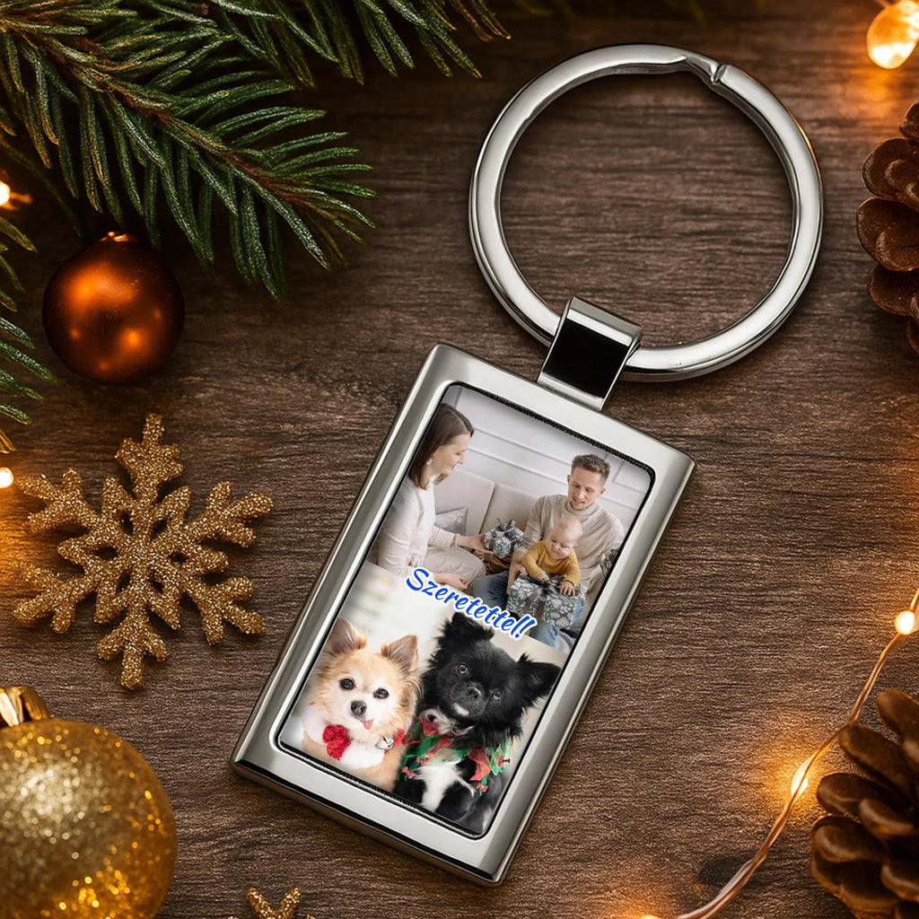 Egyedi képes fém kulcstartó - Ajándékverzum