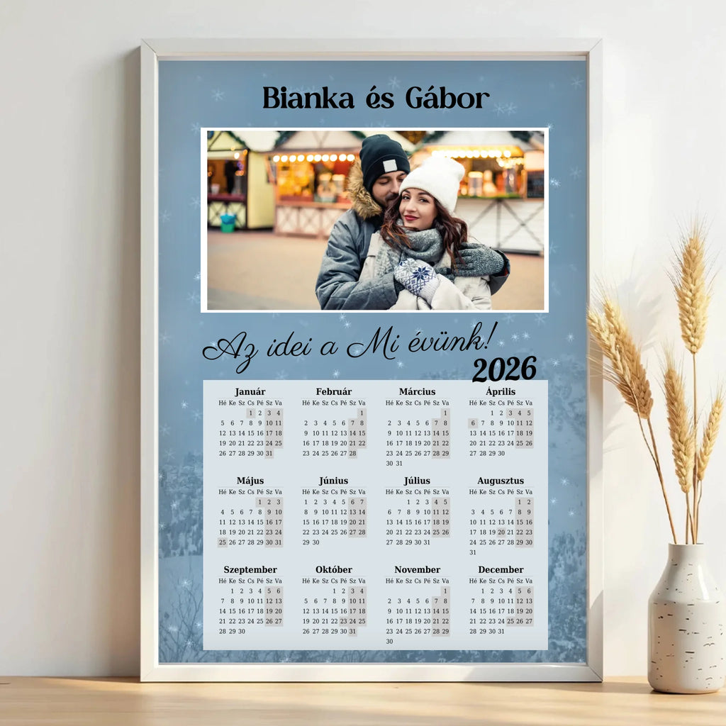 A mi évünk lesz - 2026 ajándék naptár képkeretben