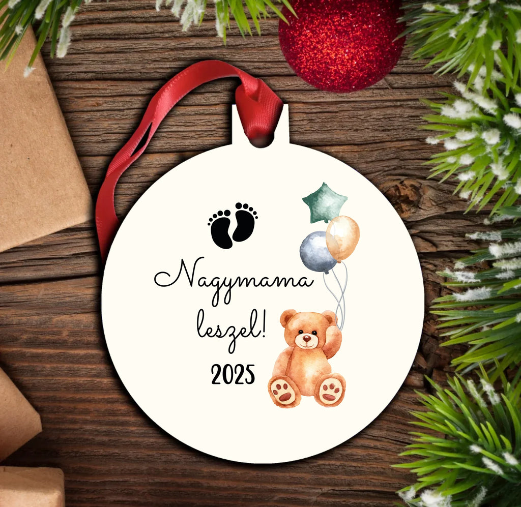 Nagymama leszel - karácsonyfadísz ajándékba