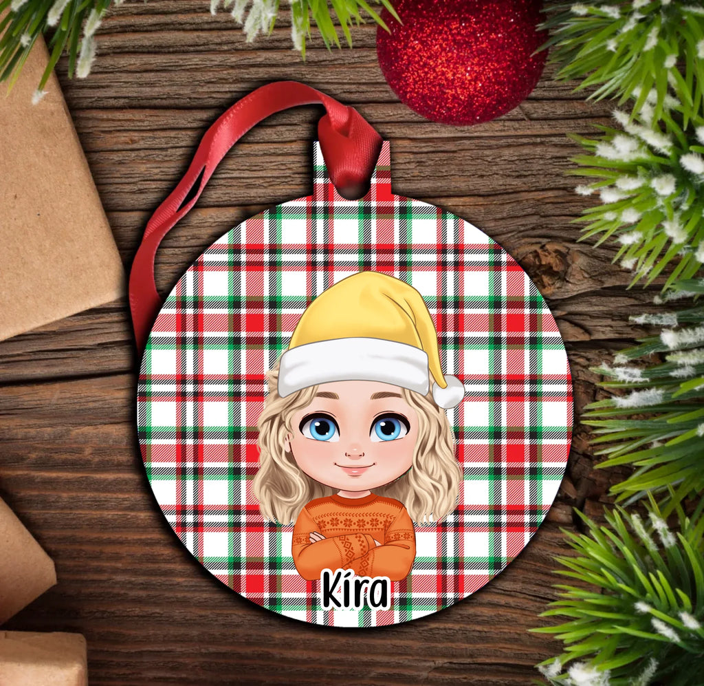 Személyre szabható karakteres karácsonyfadísz lányoknak