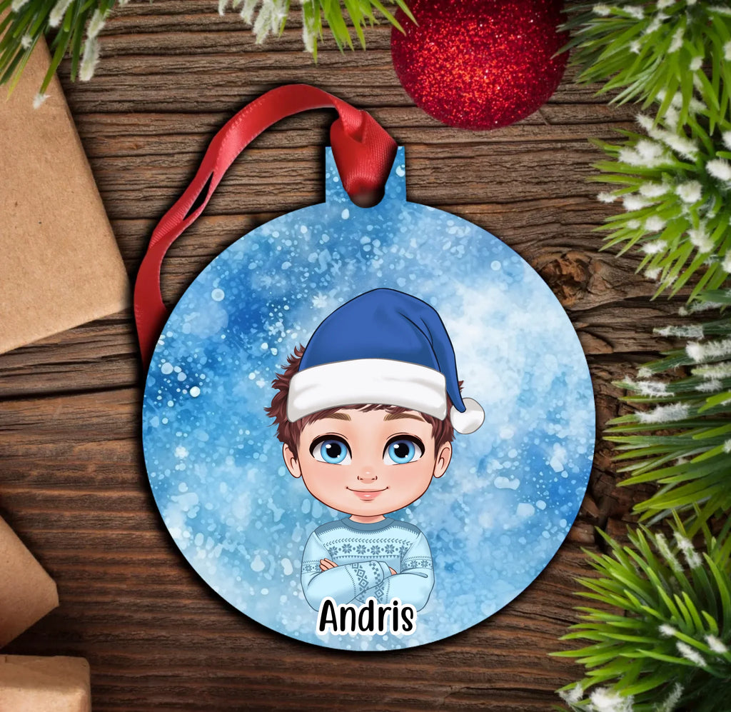 Személyre szabható karakteres karácsonyfadísz fiúknak