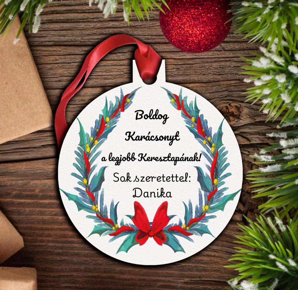 A legjobb Keresztapa - egyedi karácsonyfadísz
